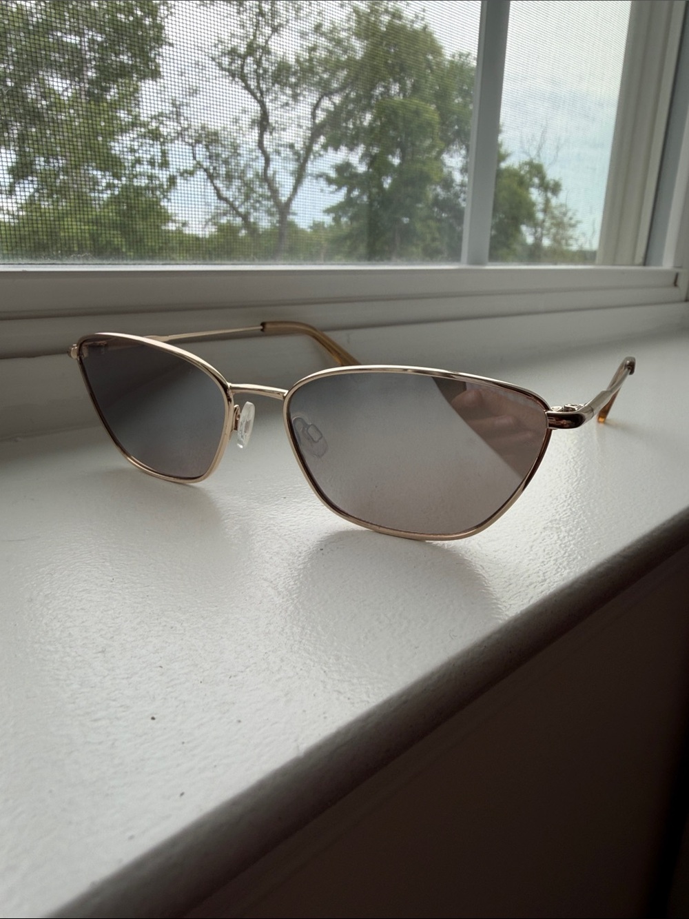Gold Cat-Eye Sunglasses with Gray Lenses - Women's Accessories